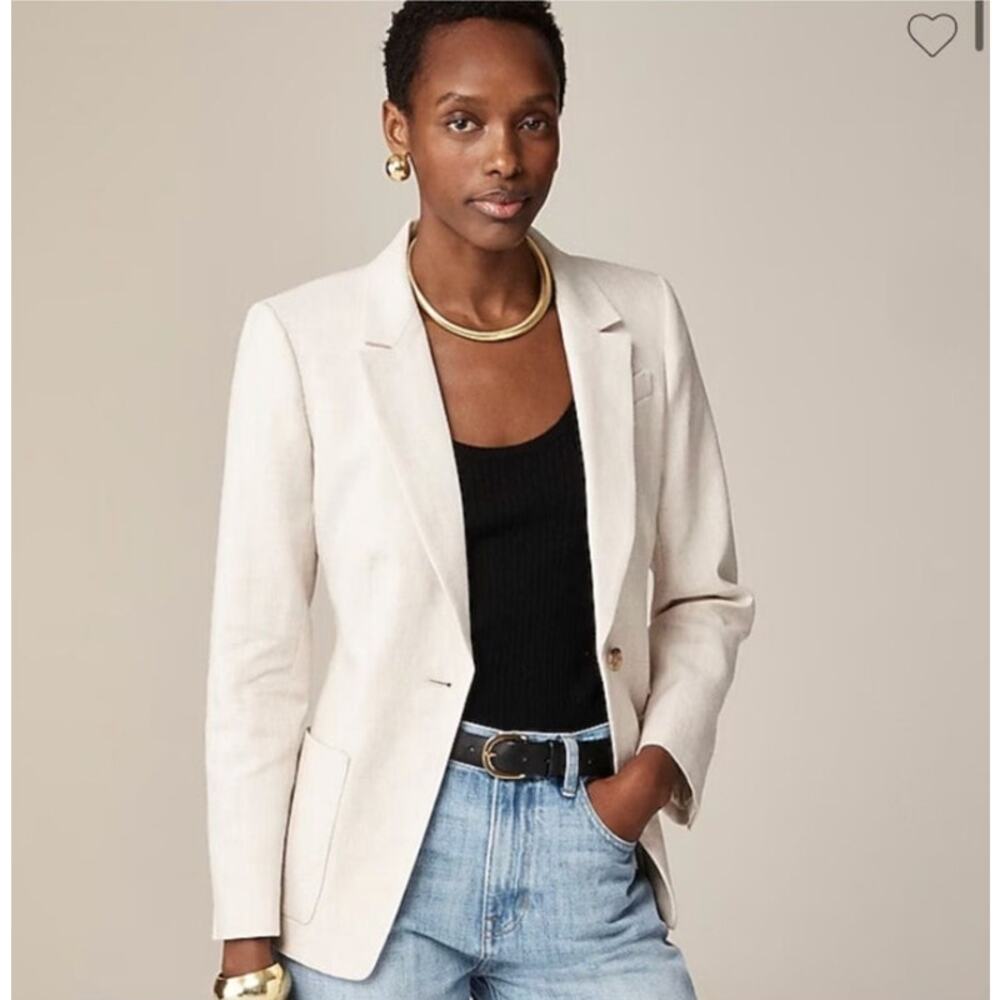 NEW J.Crew Beige Linen Blend Helena Blazer Women's Size 10T